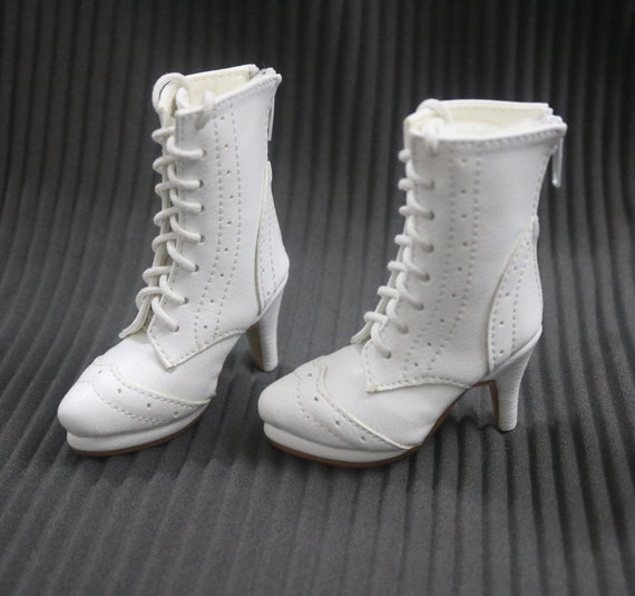 Ximitoy MSD Shoes Für 1/3 BJD Puppen – Weiße Schnürstiefel, Aus Polyurethan