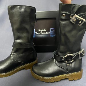 Brown/Black Leather Boots,Miniature Buckle Boots,1/3 SD BJD Shoes Boy Shoes for Most 70cm Uncle Doll image 3