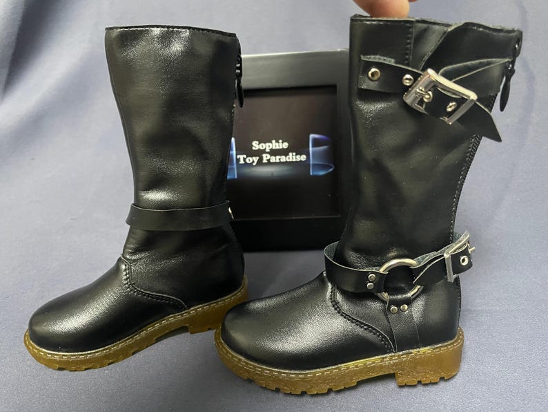 Brown/Black Leather Boots,Miniature Buckle Boots,1/3 SD BJD Shoes Boy Shoes for Most 70cm Uncle Doll image 3