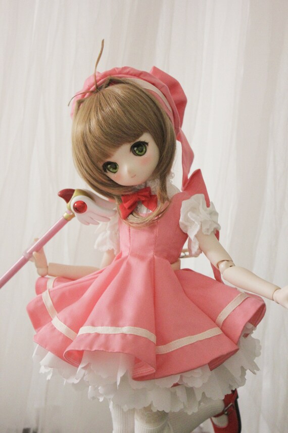 Nouveau 1/6 BJD poupée vêtements Mignon Rose Rouge Kimono Peignoir Costume  épingle à Cheveux pour 1/6 YOSD, SD, BJD 30 cm poupées vêtements