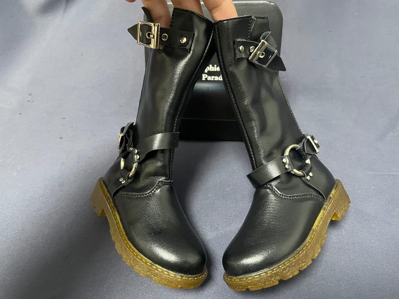Brown/Black Leather Boots,Miniature Buckle Boots,1/3 SD BJD Shoes Boy Shoes for Most 70cm Uncle Doll image 5