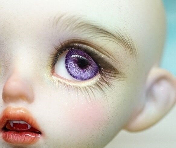 Home & Hobby 12mm bjd eyes purple and gold magic resin Doll & Model ...