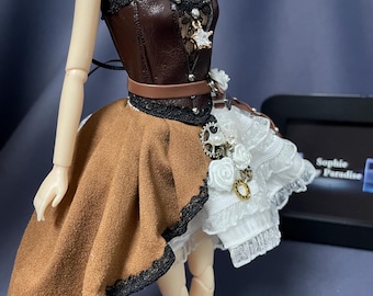 Cool Steampunk-Inspired Doll Dress - Custom Doll Clothes for Girl/Boy Dolls in Various Sizes (1/3, 1/4, 1/6)