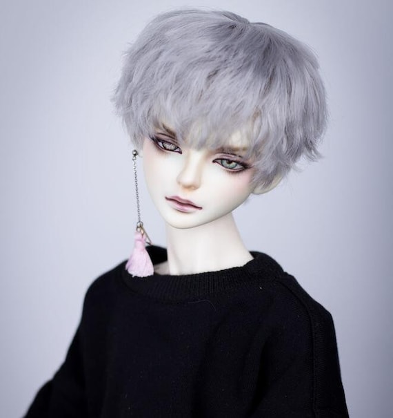 1/3 BJD Doll Wig High Temperature Synthetic Fiber Long Large Black Wavy with Fringe Hair Wig for 1/3 1/4 1/6 BJD SD Doll 