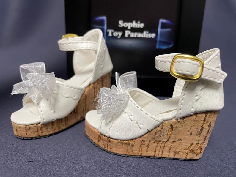 Chaussures BJD 1/3, chaussures Bjd 1/4, chaussures à talons hauts sandales bowknot pour accessoires de poupée fille BJD image 3