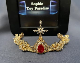 Small Crown Fashion Doll Crown Princess Crown for 1/3 1/4 BJD Doll,Crystal Crown Queen Crown for Bjd Doll