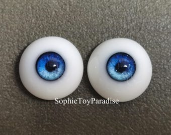 Realistic Blue Resin Doll Eyes, BJD Safety Eyes (10-18mm)