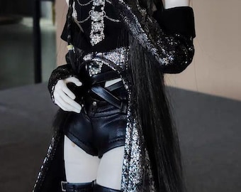 1/4 1/3 SD Bjd Clothes Outfits Set include Coat+Shorts+Jumpsuit+Body Chain+Leg Covers