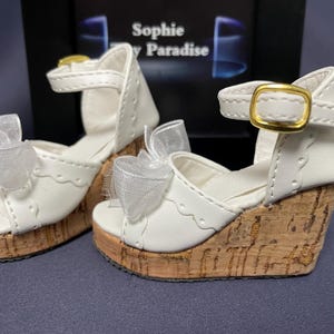 Chaussures BJD 1/3, chaussures Bjd 1/4, chaussures à talons hauts sandales bowknot pour accessoires de poupée fille BJD image 1