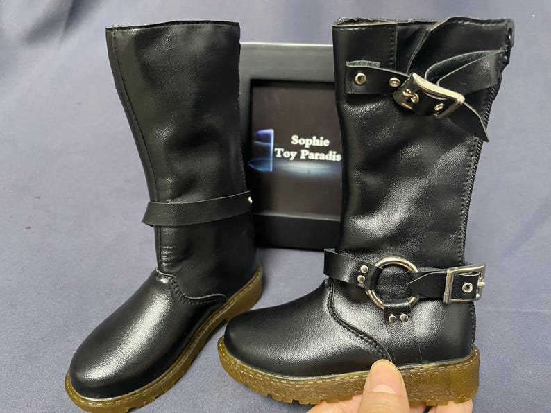 Brown/Black Leather Boots,Miniature Buckle Boots,1/3 SD BJD Shoes Boy Shoes for Most 70cm Uncle Doll image 1