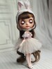 Kawaii Bunny Doll Dress Doll Clothes for Blythe/Azone S/OB24/OB11 Doll Accessories,Fashion Blythe Outfit Include Doll Dress,Doll Hat) 