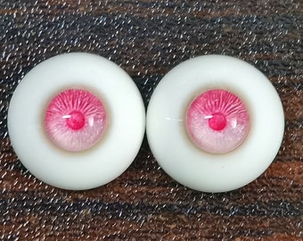 Olhos de boneca rosa realistas, olhos de segurança, olhos de resina com círculo colorido, 1/3 1/4 1/6, olhos de brinquedo Bjd, 12 mm, 14 mm, 16 mm, olhos Bjd, íris pequena/normal