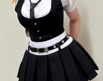 1/4 1/3 Bjd Clothes School Uniform Style Doll Clothes for Bjd Girl Boy Doll,Fashion Bjd Doll Clothing include Vest+Badge+Tie+Shirt+Skirt