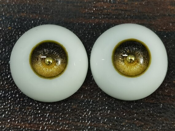 Gold Doll Eyes Bjd Doll Eyes for 1/3 1/4 1/6 Bjd Doll Accessories,Safety Eyes Craft Eyes Resin Toy Eyes 12mm 14mm 16mm 18mm