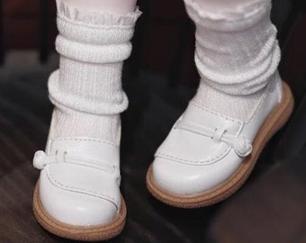Miniatur Lederschuhe 1/4 BJD Schuhe,Süße Weiße Schuhe für Kugelgelenkpuppen,Mini Puppe Stiefel
