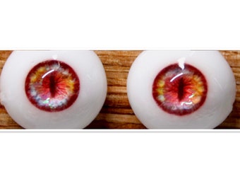 Ball Jointed Doll Eyes,Safety Eyes,16mm 14mm 12mm Bjd Eyes,Craft Eyes,Red Resin Eyes Normal Iris Small Iris