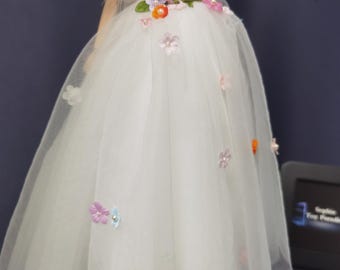 Custom Flower Doll Dress for BJD Dolls, 1/6 1/4 1/3 Scale