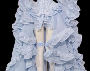 BJD 1/4 Doll Clothes Outfits Set:Camisole Top + Princess Sleeves + Skirt + Train + Stockings+Necklace