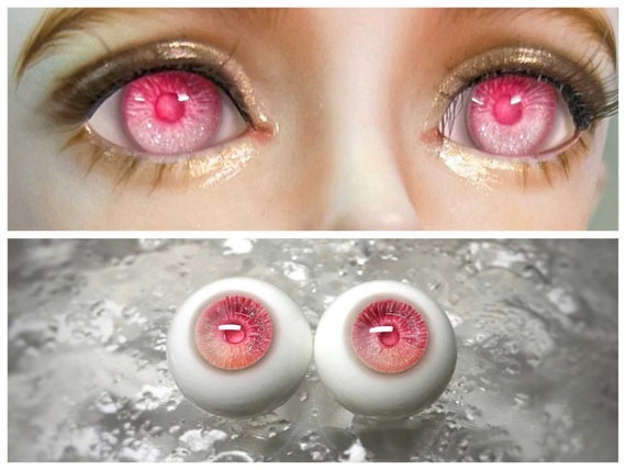 Glass Eyes, Pink Eyes, Doll Eyes, Plushie Eyes, Pink Doll Eyes