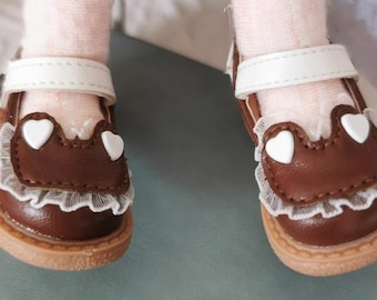 Cute Lolita Doll Shoes,1/6 Bjd Shoes,1/4 BJD Shoes Bjd Doll Accessories,Mini Doll Boots Leather Shoes for Dolls