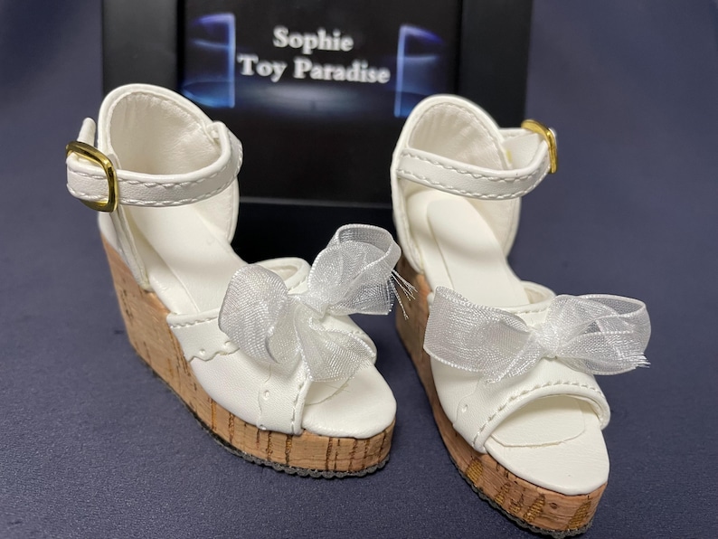 Chaussures BJD 1/3, chaussures Bjd 1/4, chaussures à talons hauts sandales bowknot pour accessoires de poupée fille BJD image 4