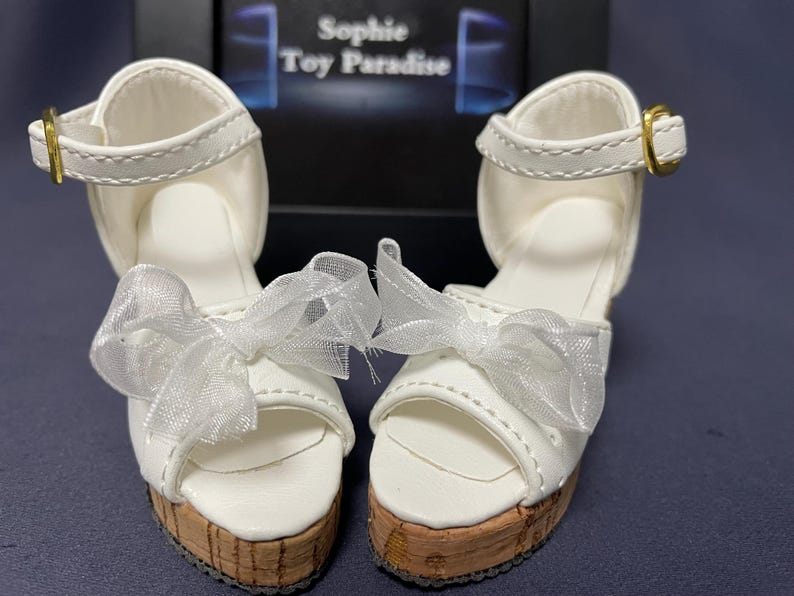 Chaussures BJD 1/3, chaussures Bjd 1/4, chaussures à talons hauts sandales bowknot pour accessoires de poupée fille BJD image 5