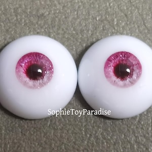 Blinking Doll Eyes Pink Safety Eyes,1/3 1/4 1/6 1/8 Bjd Eyes 8mm 10mm 12mm 14mm 16mm 18mm Craft Eyes for Dolls image 1