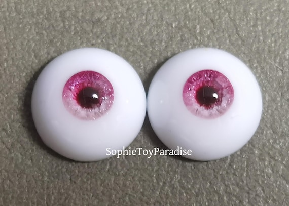 Blinking Doll Eyes Pink Safety Eyes,1/3 1/4 1/6 1/8 Bjd Eyes 8mm 10mm 12mm 14mm 16mm 18mm Craft Eyes for Dolls