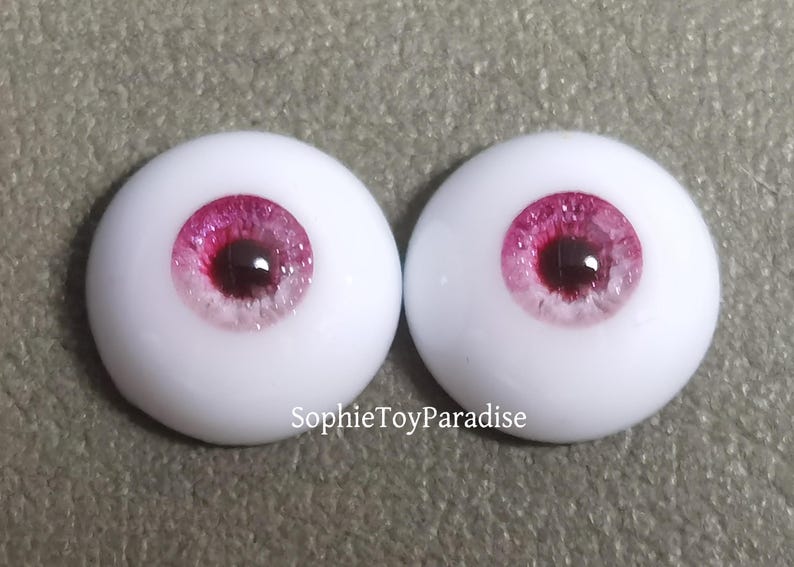Blinking Doll Eyes Pink Safety Eyes,1/3 1/4 1/6 1/8 Bjd Eyes 8mm 10mm 12mm 14mm 16mm 18mm Craft Eyes for Dolls image 1