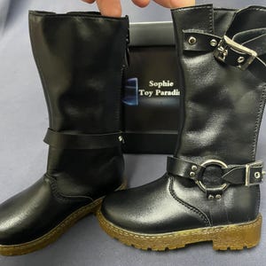 Brown/Black Leather Boots,Miniature Buckle Boots,1/3 SD BJD Shoes Boy Shoes for Most 70cm Uncle Doll image 4
