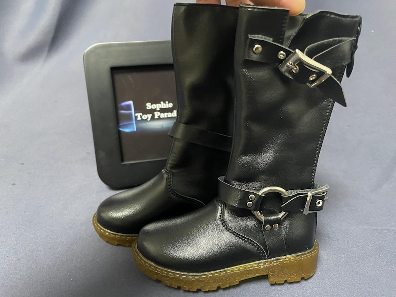 Brown/Black Leather Boots,Miniature Buckle Boots,1/3 SD BJD Shoes Boy Shoes for Most 70cm Uncle Doll image 2