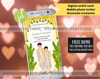 Dhoti Ceremony Invitation: Hindu Puja, Veshti Invite (Digital Download)