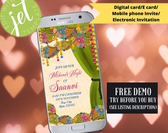 Mehndi Mobile Invitation: Indian Wedding Invites (Digital Download)