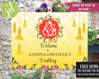 Haldi Welcome Sign: Indian Wedding Decor (Digital Download)