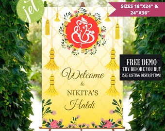 Haldi Sign, Haldi Welcome Sign, Hindu Wedding Haldi Sign, Indian Weddings, Haldi and Mehendi sign, Indian Housewarming Sign