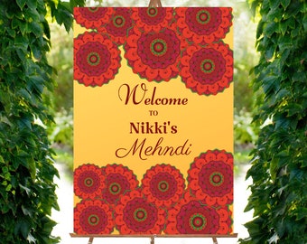 Customizable Wedding sign, mehndi decor, mehndi digital, Indian Wedding sign, Henna sign, mehndi sign, Custom sign, henna decor