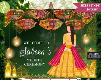 Mehndi Sign, Haldi Sign, Wedding Welcome Sign, Hindu & Muslim wedding Sign, Indian Weddings, Haldi and Mehendi sign, Maiyan Sign, Henna Sign