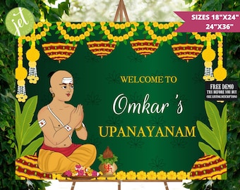 Editable Upanayan Ceremony Sign: Thread Ceremony Signage (Digital Download)