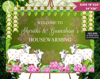 Pichwai Cow Housewarming Welcome Sign: Grihapravesh (Digital Download)