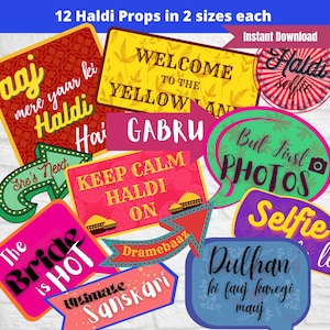Haldi Photobooth Props: Desi Wedding Decor (Digital Download)