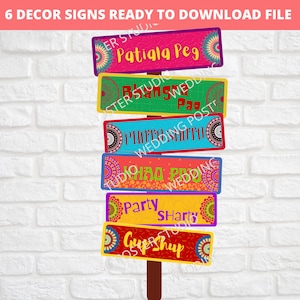 Indian Wedding Directional Signs: Fun Mehendi Decor (Digital Download)