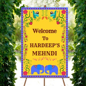 Punjabi bruiloft teken, Maiyan teken, Mehndi teken, Jaggo nacht, Chooda ceremonie, huwelijksviering teken, Henna teken, bruiloft welkom teken