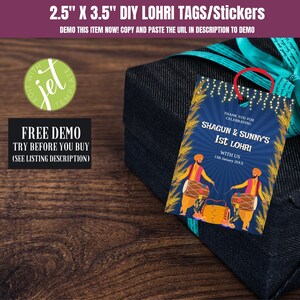 Lohri Gift Tags/Stickers: DIY Printable, Editable (Digital Download)