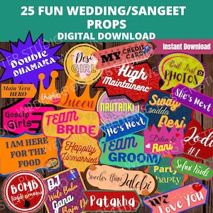 Indian wedding props, Henna props, Desi props, wedding props, bollywood photobooth props, desi wedding props, desi weddings