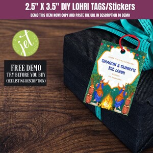 Editable Lohri Gift Tags/Stickers: DIY Printable (Digital Download)