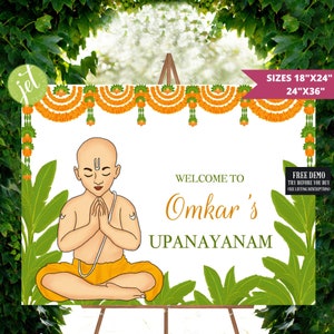 Editable Upanayanam Ceremony Sign: Hindu Thread Ceremony (Digital Download)