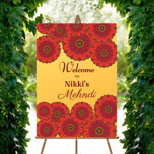 Customizable Mehndi Welcome Sign: Indian Wedding Decor (Digital Download)