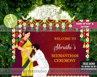 Baby Shower Sign, Valaikappu Sign, Seemantham Ceremony Sign, Desi Baby Shower sign, Mom to be Sign, Godhbharai Signs, Desi mother to be