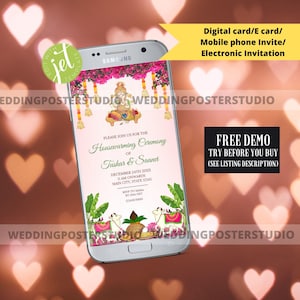 Indian Housewarming Invitation: Grihapravesham, Vastu Shanti (Digital Download)