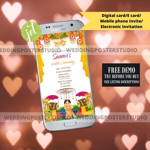 Haldi Ceremony Digital invite, Maiyan Invite, Vatna and Pithi Invites, Maticoor Digital invitation, Haldi Ceremony Invite, Mayoon Invites
